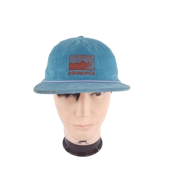 Patagonia Framed Fitz Roy Wave Corduroy Rope Teal Blue Snapback Adjustable Hat - Picture 1 of 11